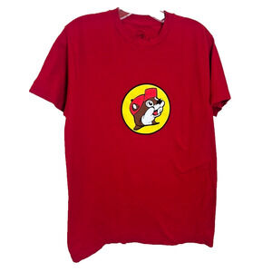 Buc-ees Beaver Mascot T Shirt Red Medium Short Sleeve Graphic Tee